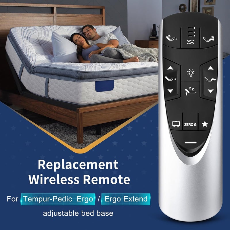 Weitov Replacement Remote for Tempurpedic Ergo/Ergo Extend Adjustable Bed Base, RF358A RF502A Wireless Remote Control - Image 2